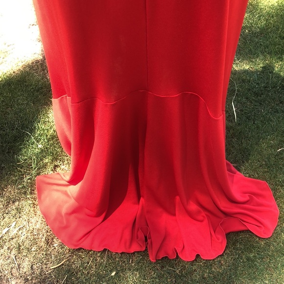 PS PerSeption Beautiful Asymmetrical Red Dress with Spaghetti Straps!! Size 1X - Picture 6 of 11